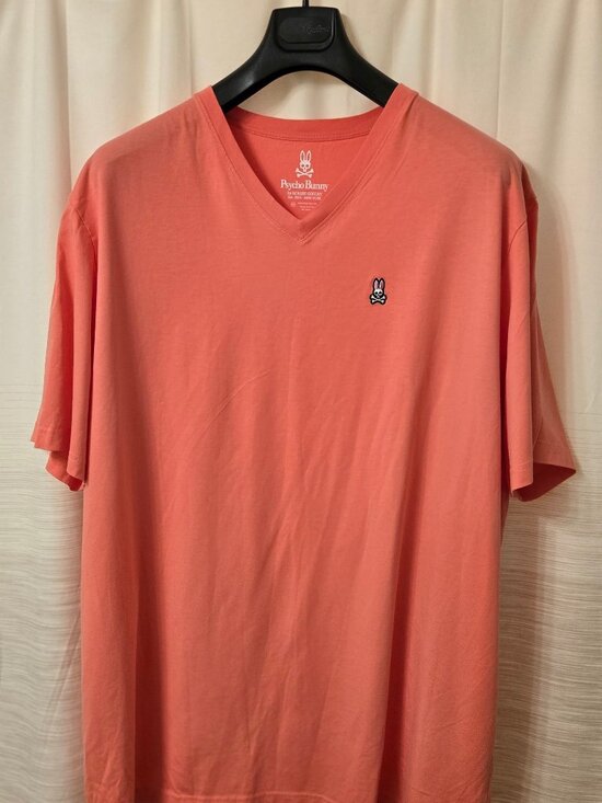 Psycho Bunny Other - Psycho Bunny - 100% Pima Cotton V-Neck Short Sleeve T-Shirt Coral 4XLT